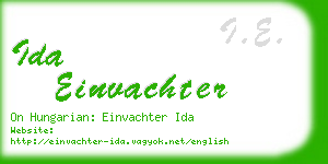 ida einvachter business card